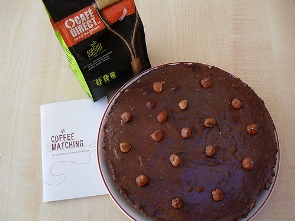 Cardamom chocolate mousse on an amaretti biscuit base